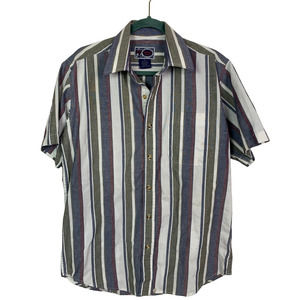 Vintage Williams Bay Striped Men's Collared Button Down, Size M